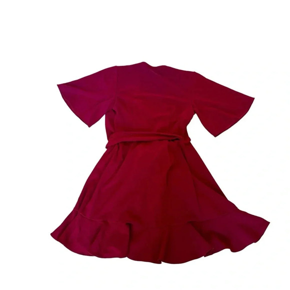 Stylestalker Natalie Red Burgundy Wrap Dress V-neck Short Sleeves Size M RTR - Picture 4 of 8